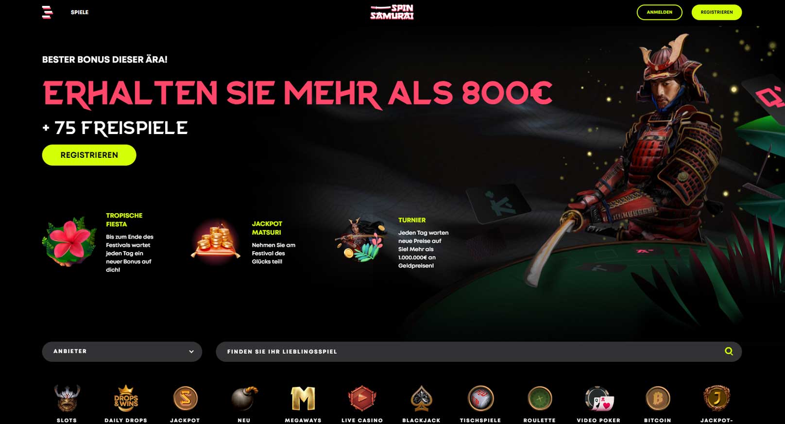 Spin Samurai 20 Freispiele ohne Einzahlung Casino Bewertung 2023